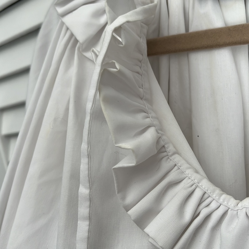 $300 Studio CUT White Puff Sleeve Maxi Oversized Dress  - ONE SIZE - Picture 6 of 9